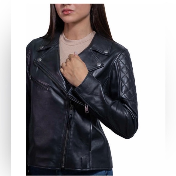 Frye women’s LEATHER  BIKER JACKET - Picture 6 of 10